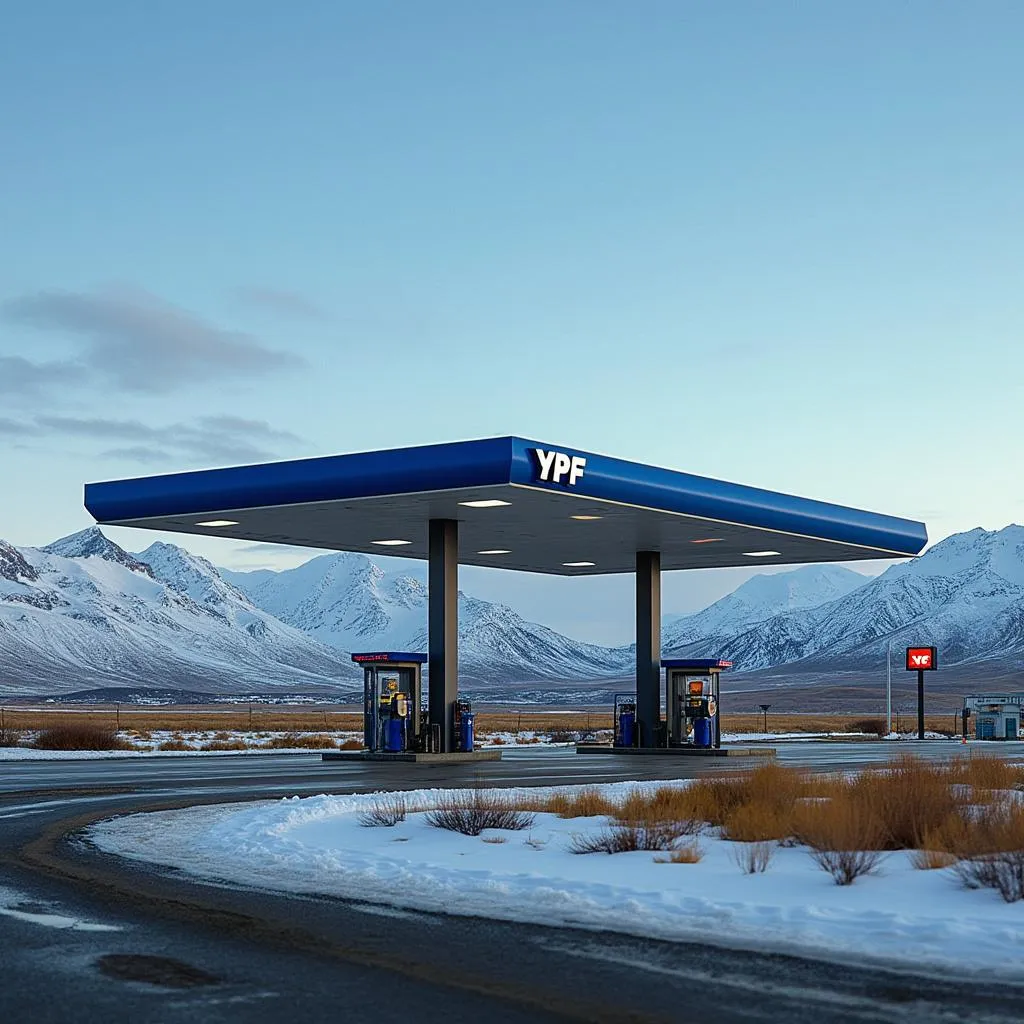 Estación YPF en la Patagonia